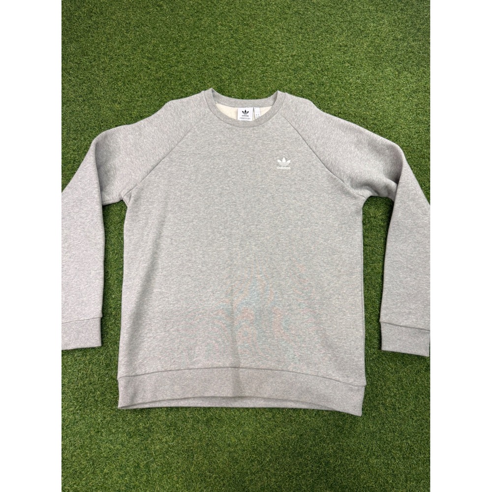 Adidas Originals Trefoil Essentials Crewneck Sweatshirt‎ Heather Grey Mens Large